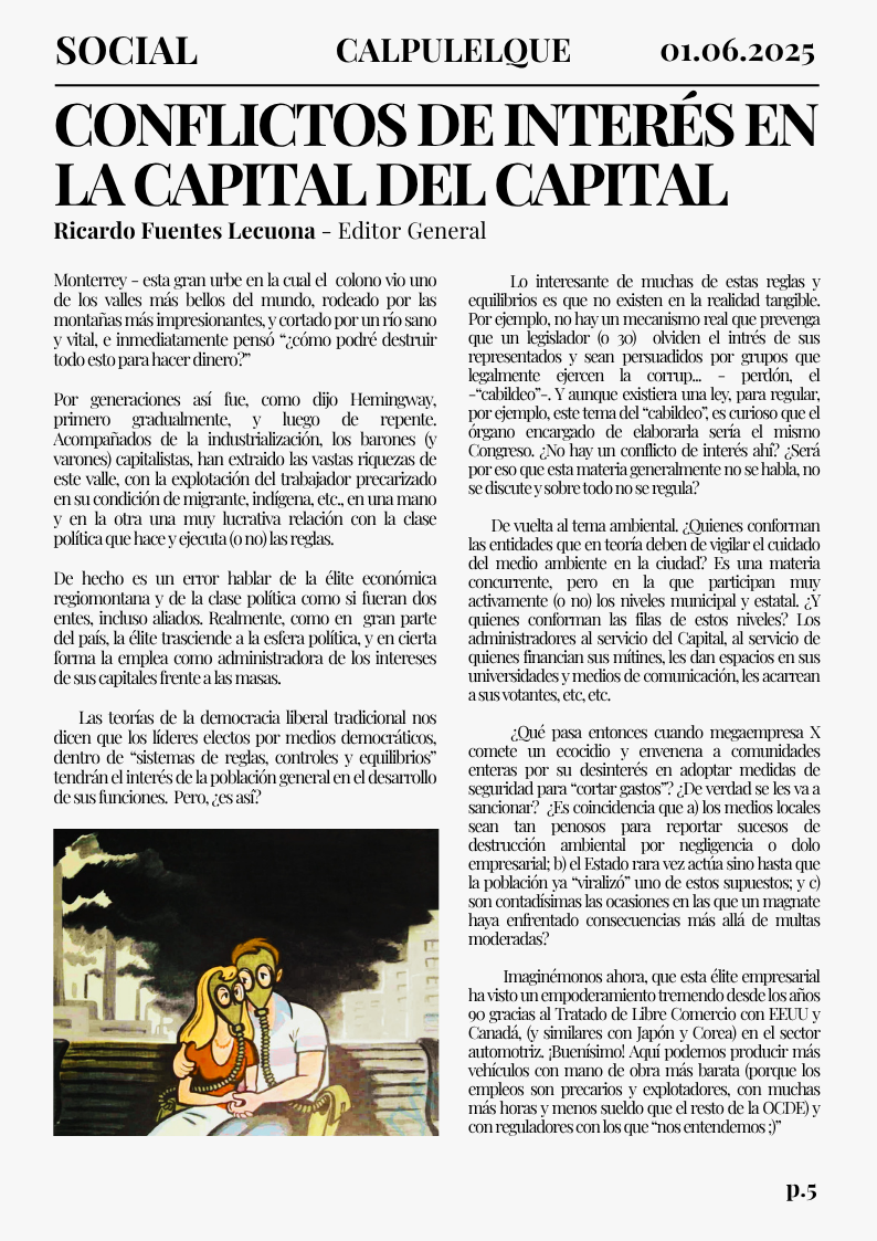UN CABALLO PÁLIDO, SU JINETE: LA CODICIA